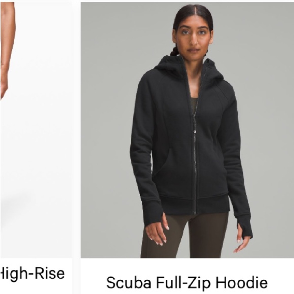 Lululemon Scuba Full Zip- Black Size 8